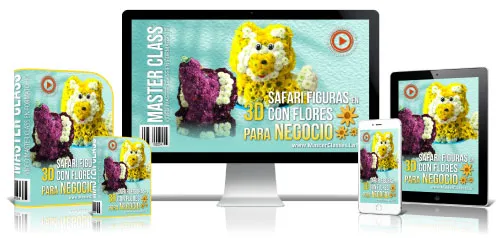 SAFARI FIGURAS EN 3D CON FLORES PARA NEGOCIO